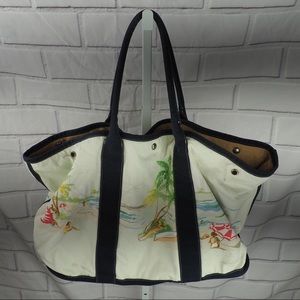 J. Crew huge summer beach print tote bag